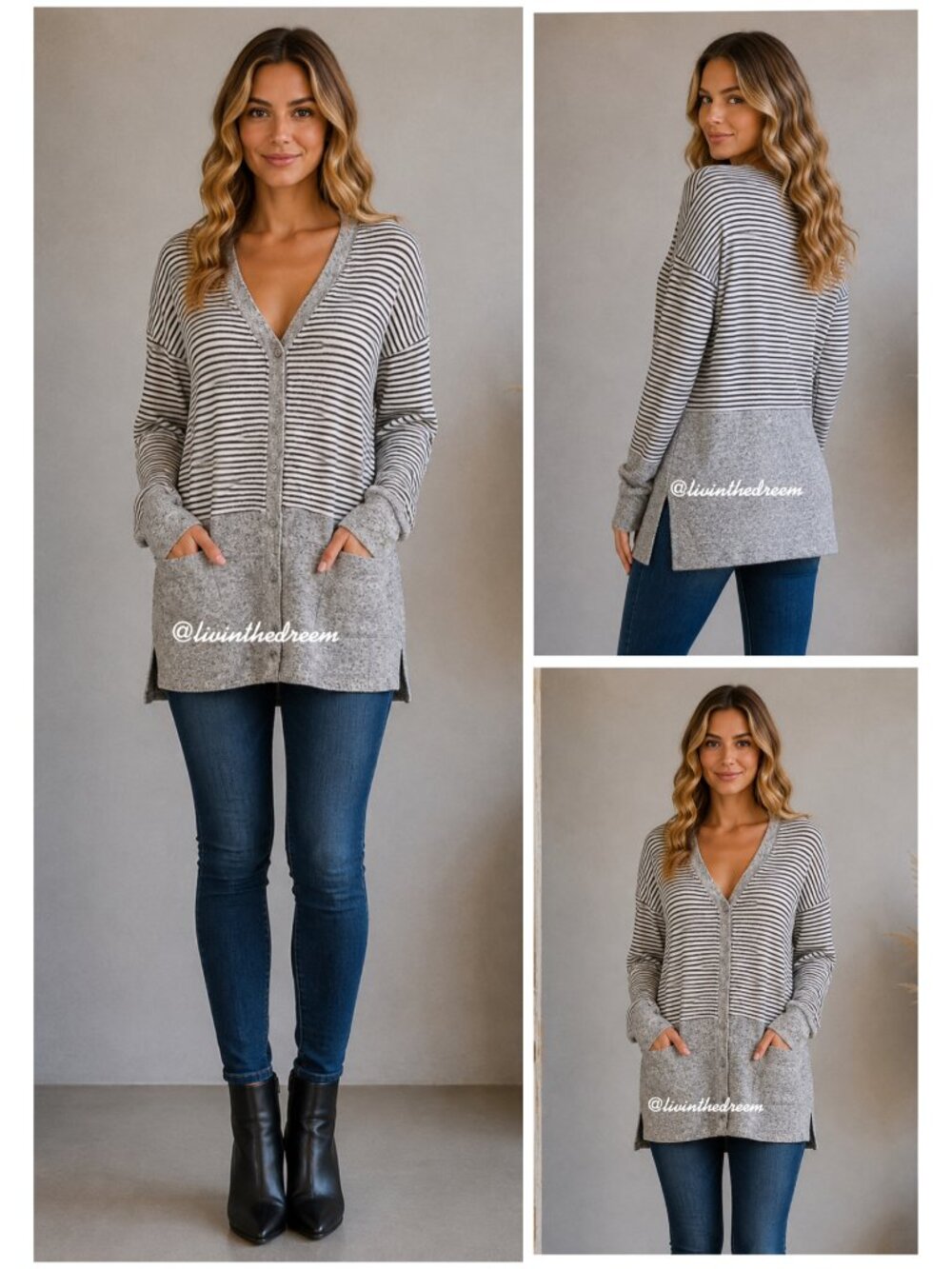 #T72 NWOT Potters Pot Super Soft Tunic Cardigan Sweater SZ L $44